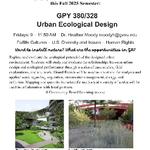 GPY 380/328: Urban Ecological Design